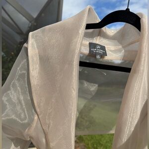 Classy Adrienna Papell sheer golden, shiny coverup for the holidays. Size M.